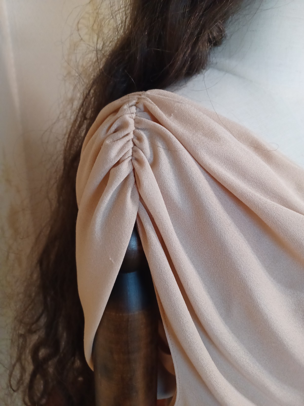 Vintage 1970s Union-Made Earth-Tone Disco Grecian Goddess Midi Dress