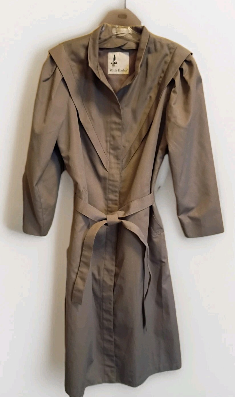 Vintage Rain Coat Sz 10 Reg Tan Taupe Misty Harbor Excellent Condition W/Zepel