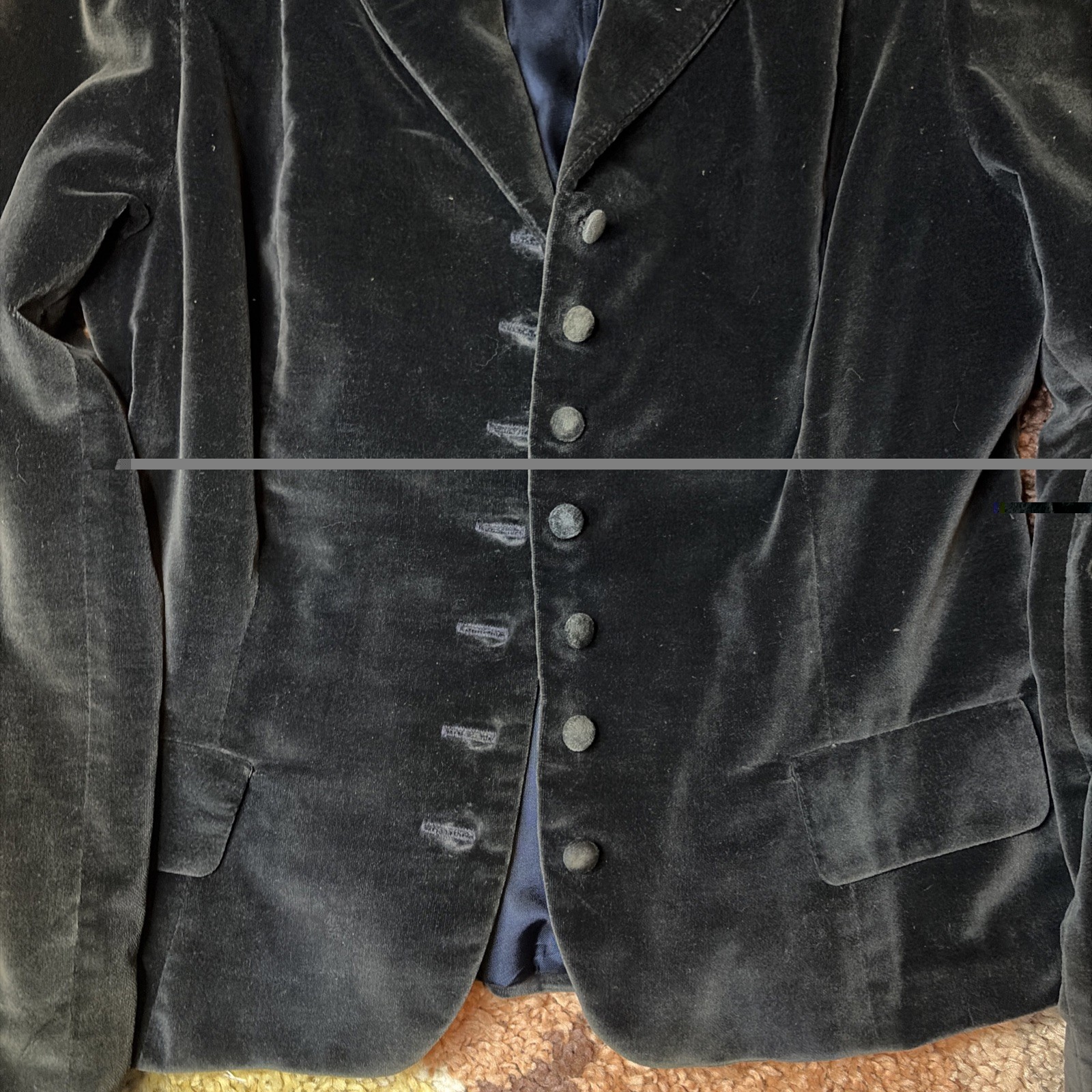 Vintage 70s Ralph Lauren Green Brown Velvet Jacket SM Archive Edwardian Goth EUC