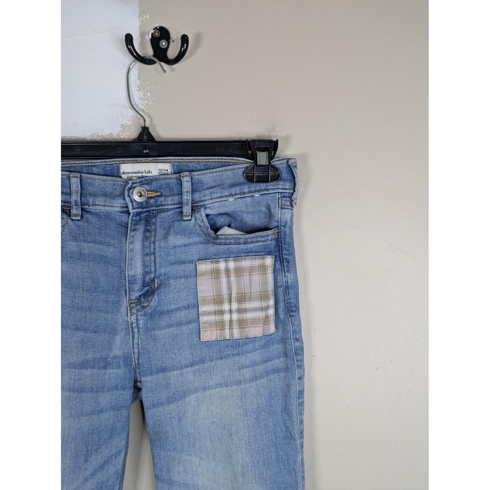 Y2K Abercrombie & Fitch High Rise Flare Jeans Patchwork Style Western 26 x 25in