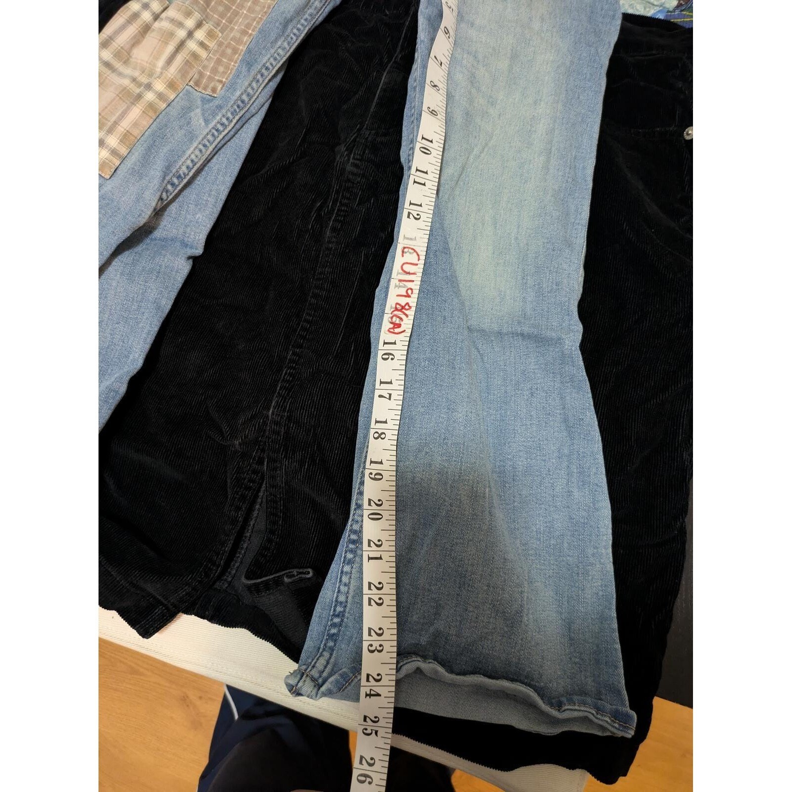 Y2K Abercrombie & Fitch High Rise Flare Jeans Patchwork Style Western 26 x 25in