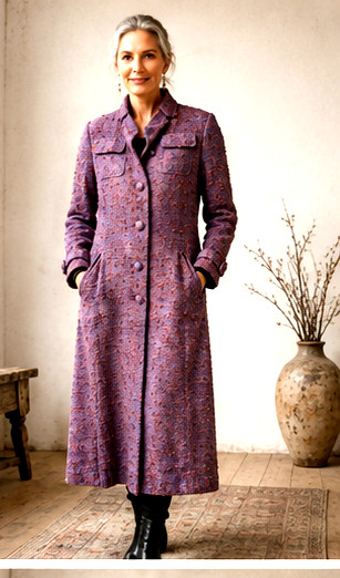 Vintage 1960s Custom Hong Kong Raw Silk Coat Plum & Rust Herald Tang