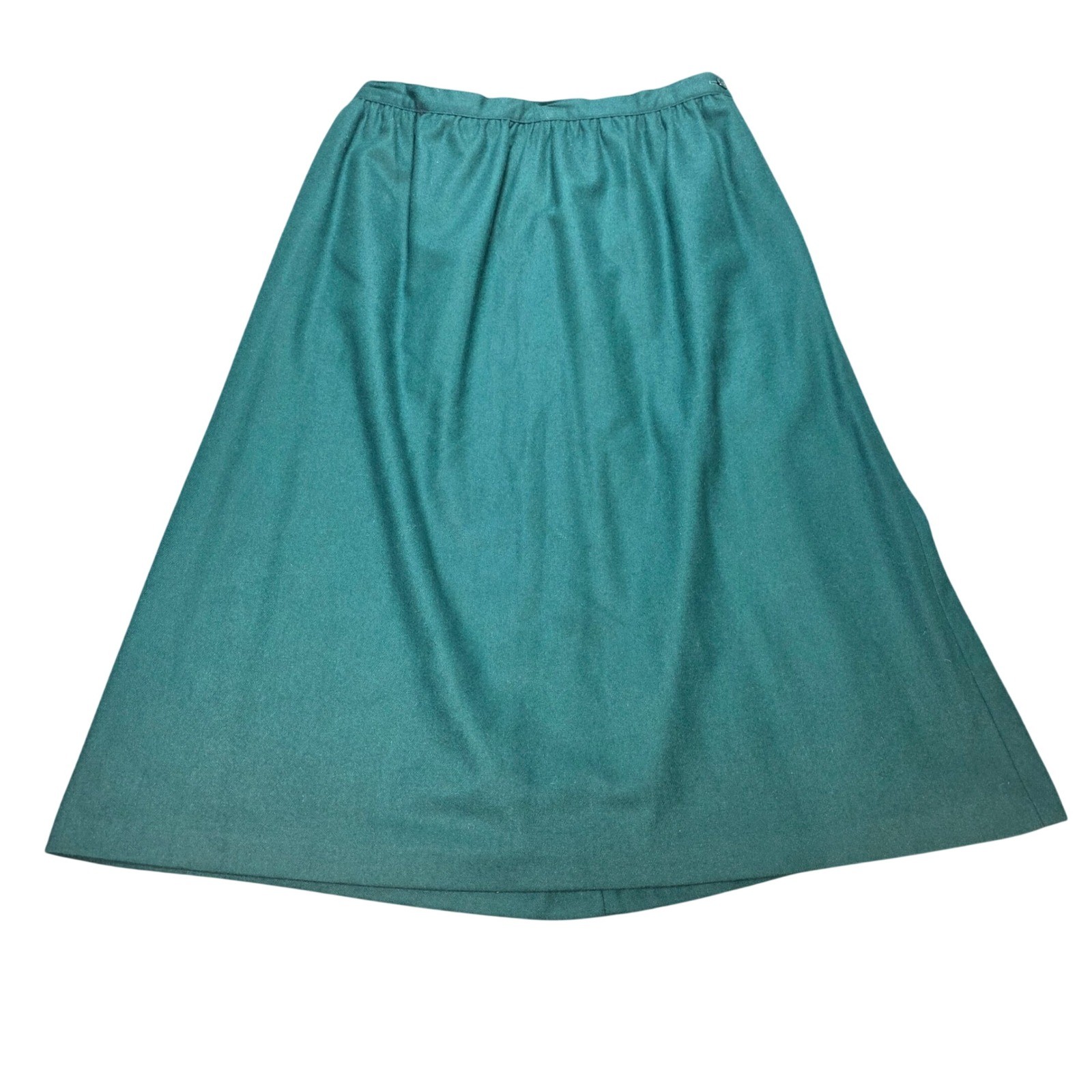 Vintage Personal Wool Midi A-Line Skirt Women&rsquo;s Size 18 Forest Green Made in USA
