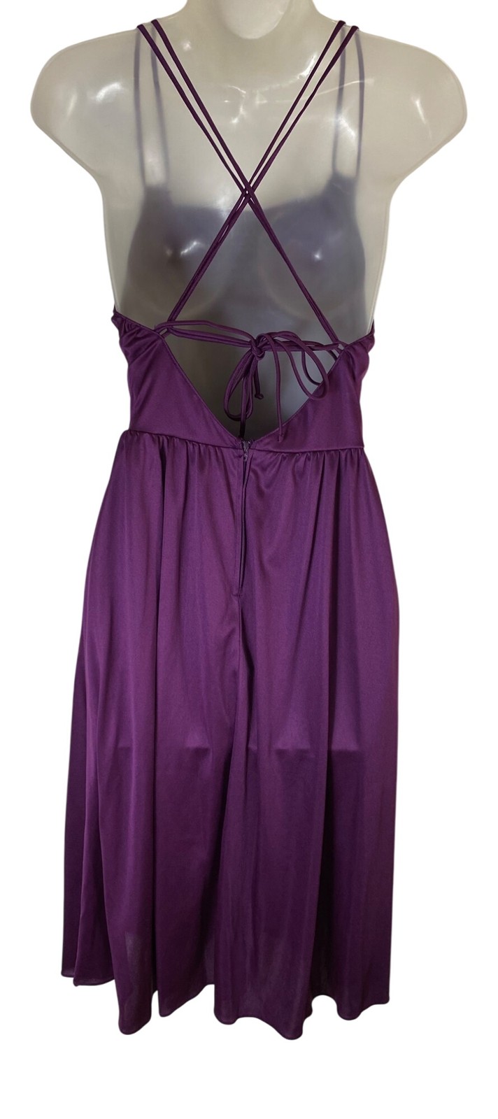 Vintage Purple Sleeveless Dress & Jacket Set Size 7/8 Disco Sexy Retro Eighties