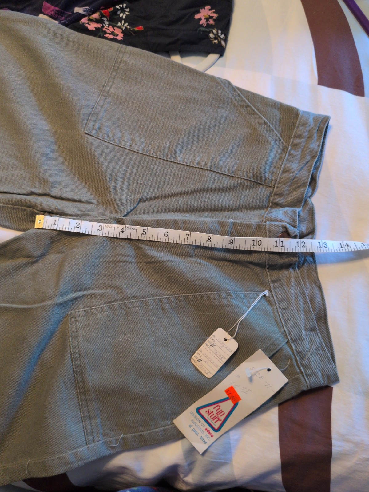 Vintage Deadstock NWT Fun Stuff Olive Denim Bell Bottoms Women&rsquo;s Size 11, 1970s