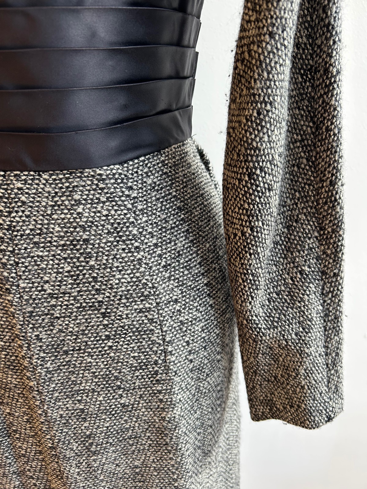 1950s Phyllis De Trano for Georgette Snowstorm Tweed Wiggle Dress Joan Mad Men