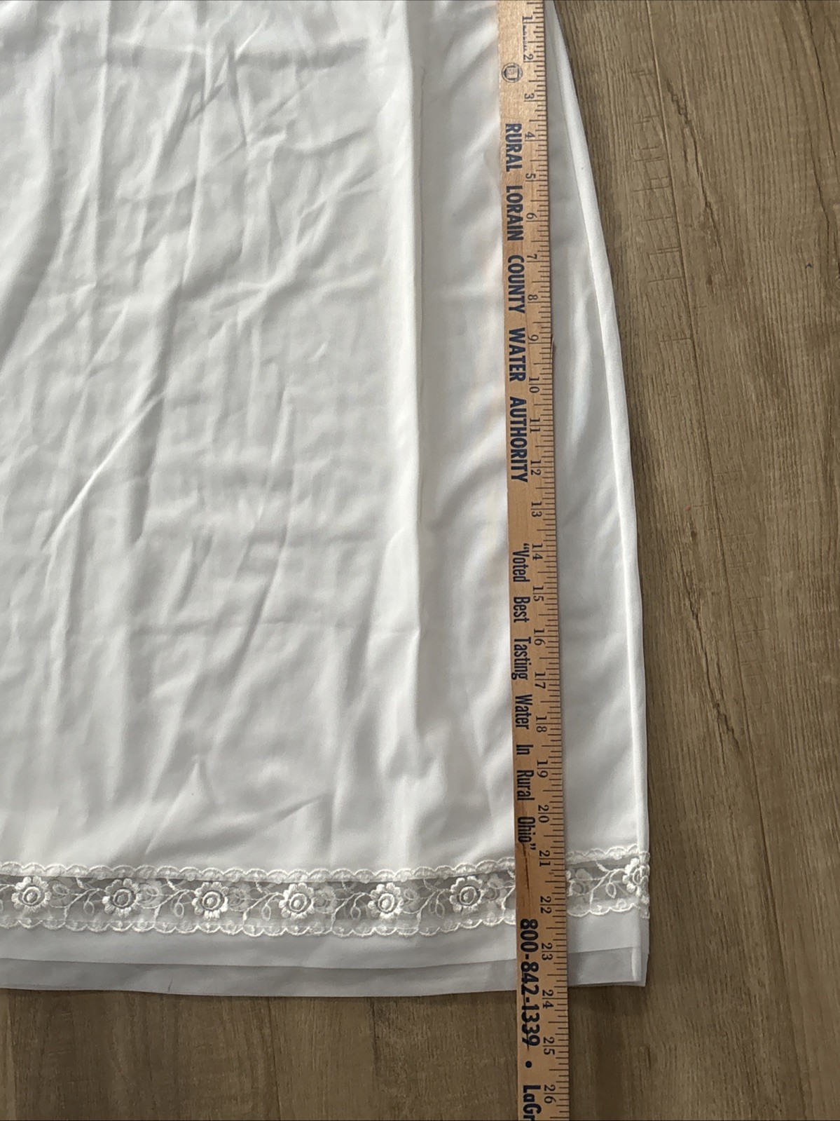 SEARS Tailored White Slip With Shadow Panel, Size 36 Lace Trim Adjustable Straps