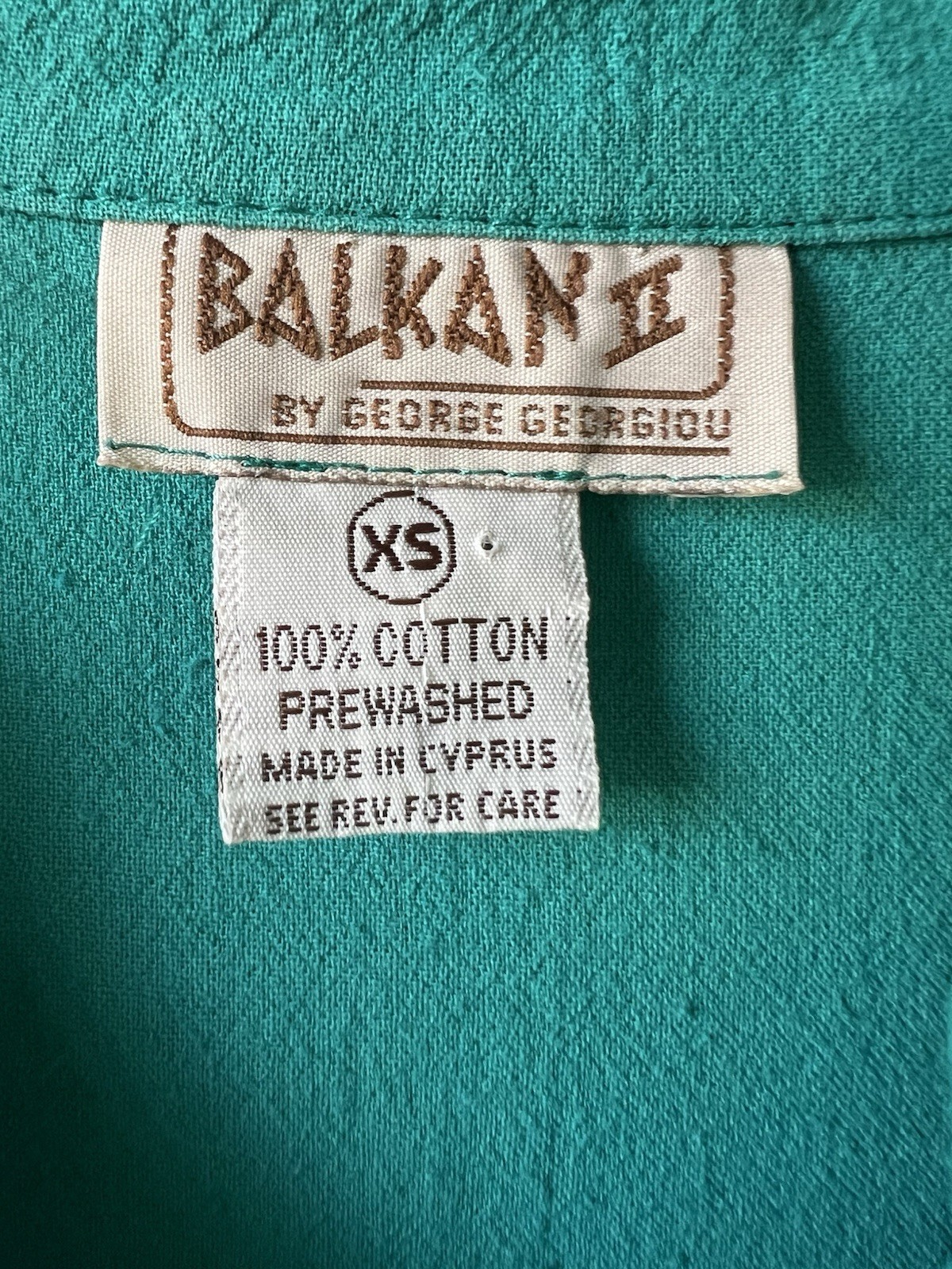 Balkan II Women&rsquo;s Vintage Jumpsuit Teal 100% Cotton XS Regular Made in Cyprus
