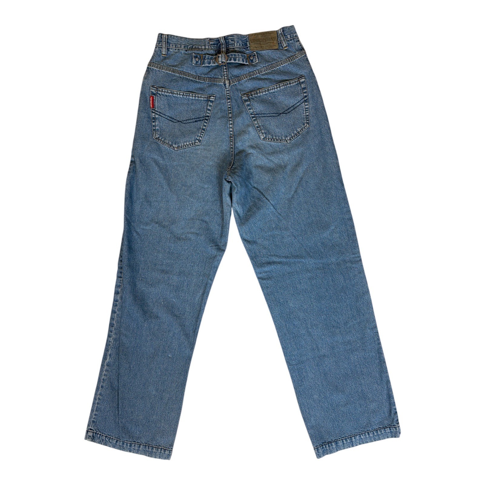 Unionbay Vintage 90s Cinch Back High Rise Wide Leg Denim Jeans Blue 26W