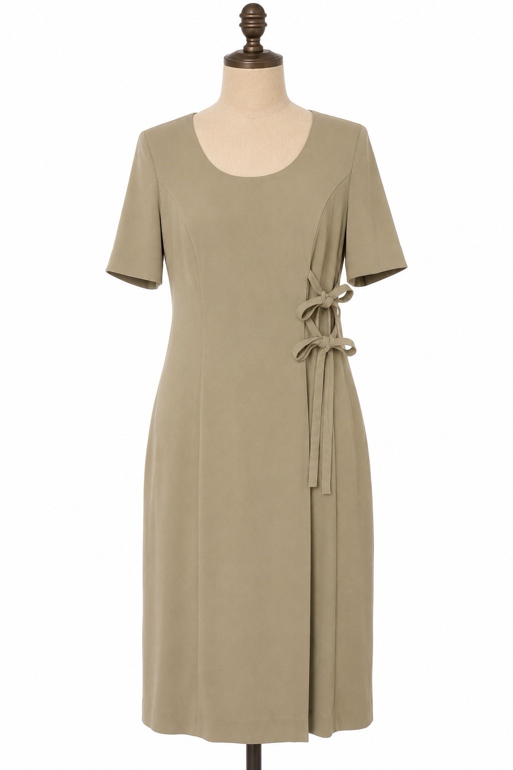 Vintage DW3 David Warren Taupe Maxi Dress Womens 12 Long Formal Occasion