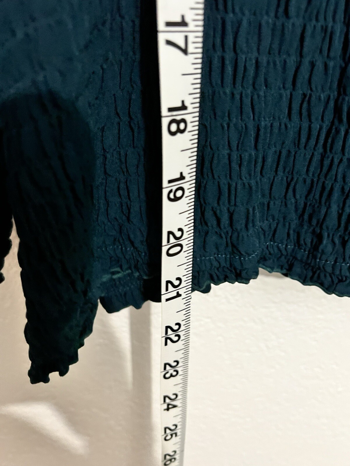 Nomadic Traders Vintage Large Teal Lagenlook Gen Z Smocked Button Down Top