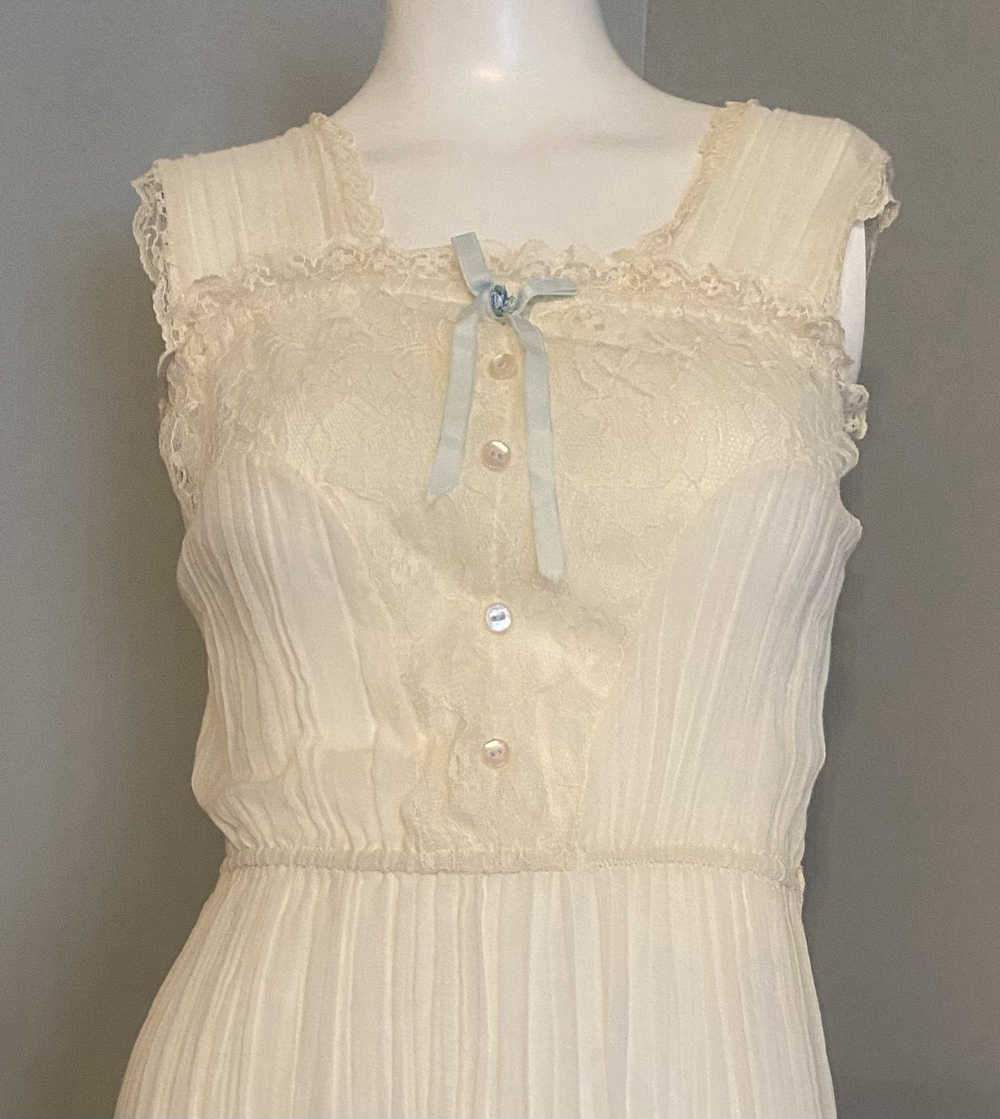 Vintage 1970s Semi Sheer Chiffon Prairie Boho Hippie Sundress California NWOT