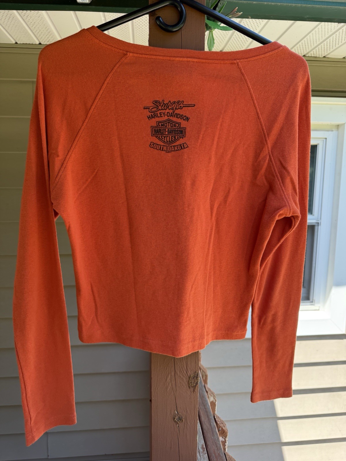Vintage Harley Davidson Sweater Women’s L Cardigan Orange Black Button Front