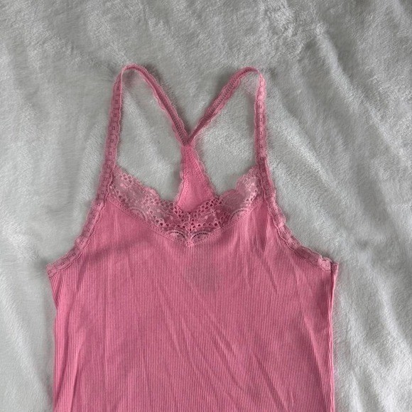 No Boundaries pink racerback lace babydoll cami tank top y2k vintage mcbling