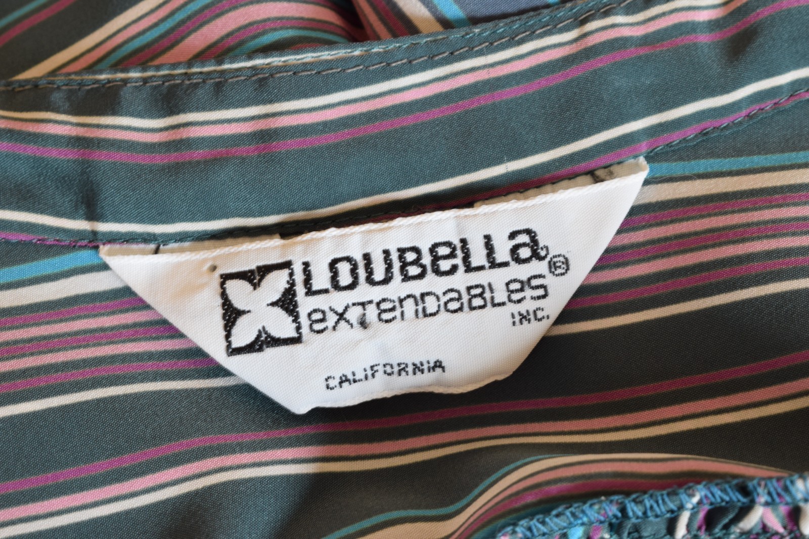 Vintage 90s Striped High Neck blouse by Loubella Extendables