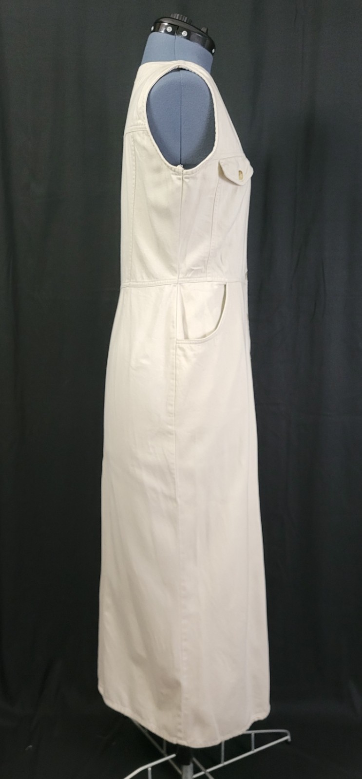 Vintage Access Light Khaki Button Down Sheath Dress Size Small