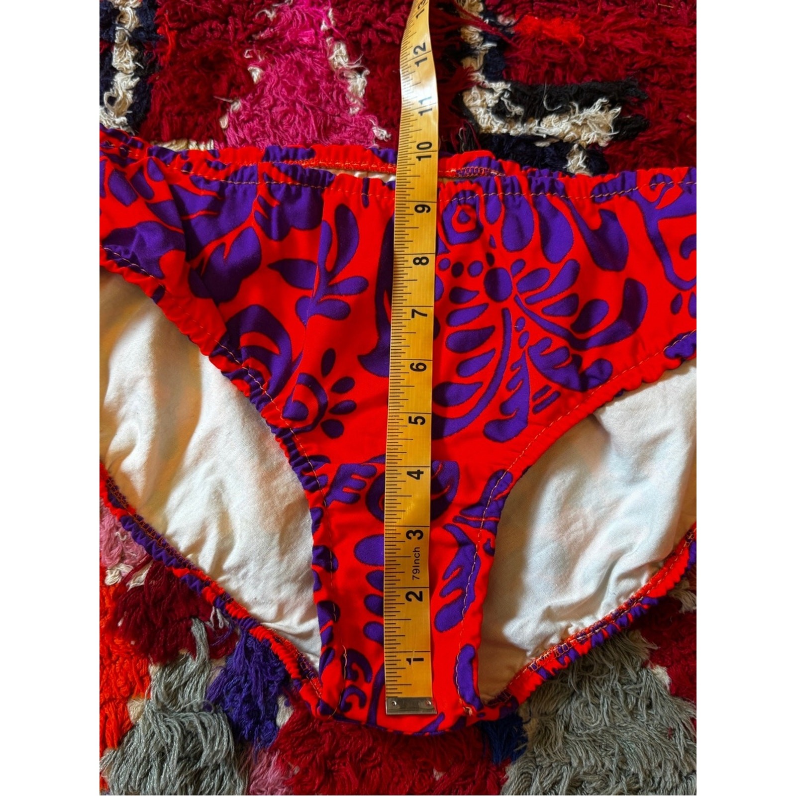 60s Vintage Bright Psychedelic Print Bikini Set Sz SM