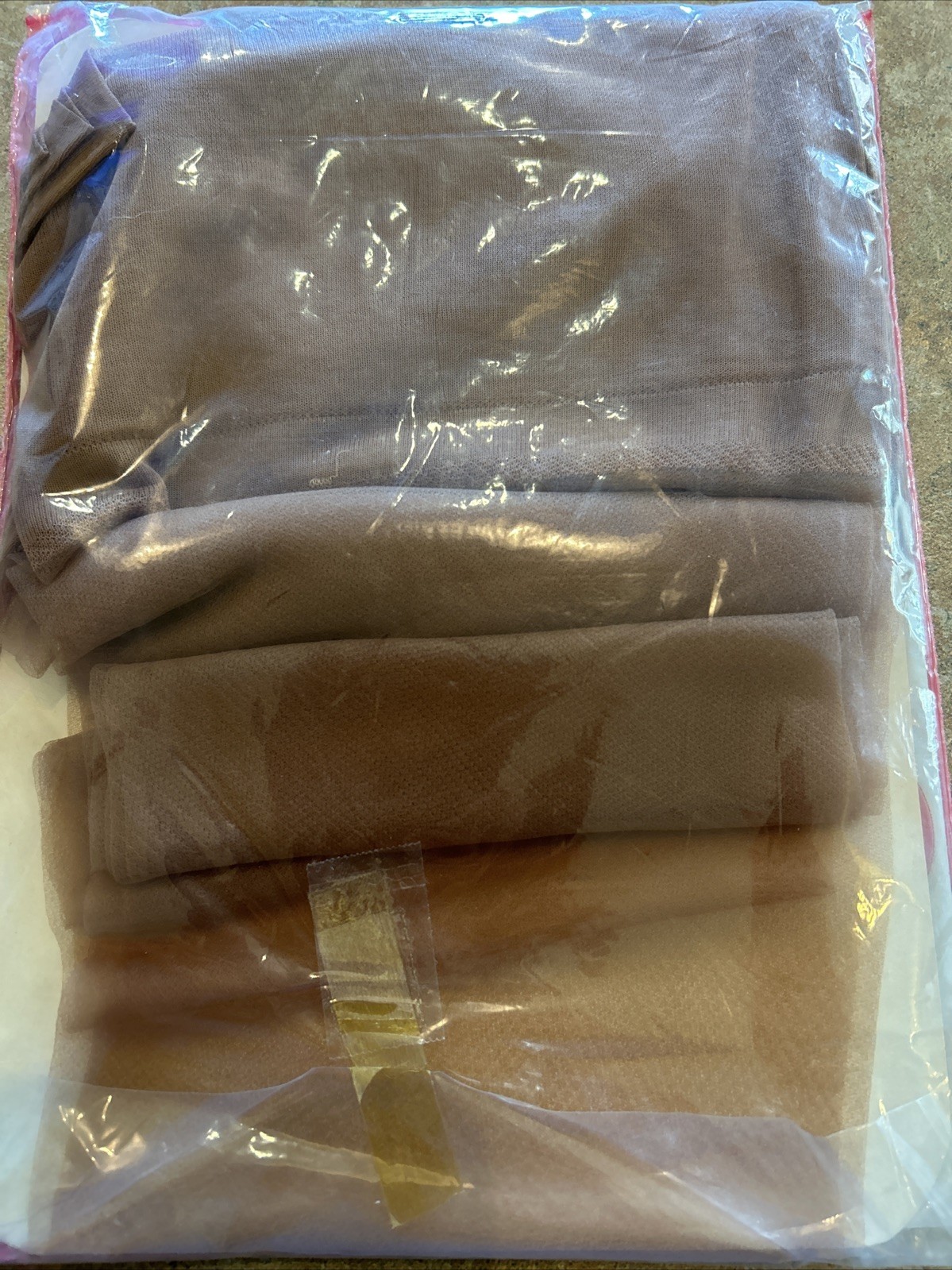 Vintage 3 Pair Assures Run Resist Seamless Micro Mesh Stockings Suntan 9 1/2