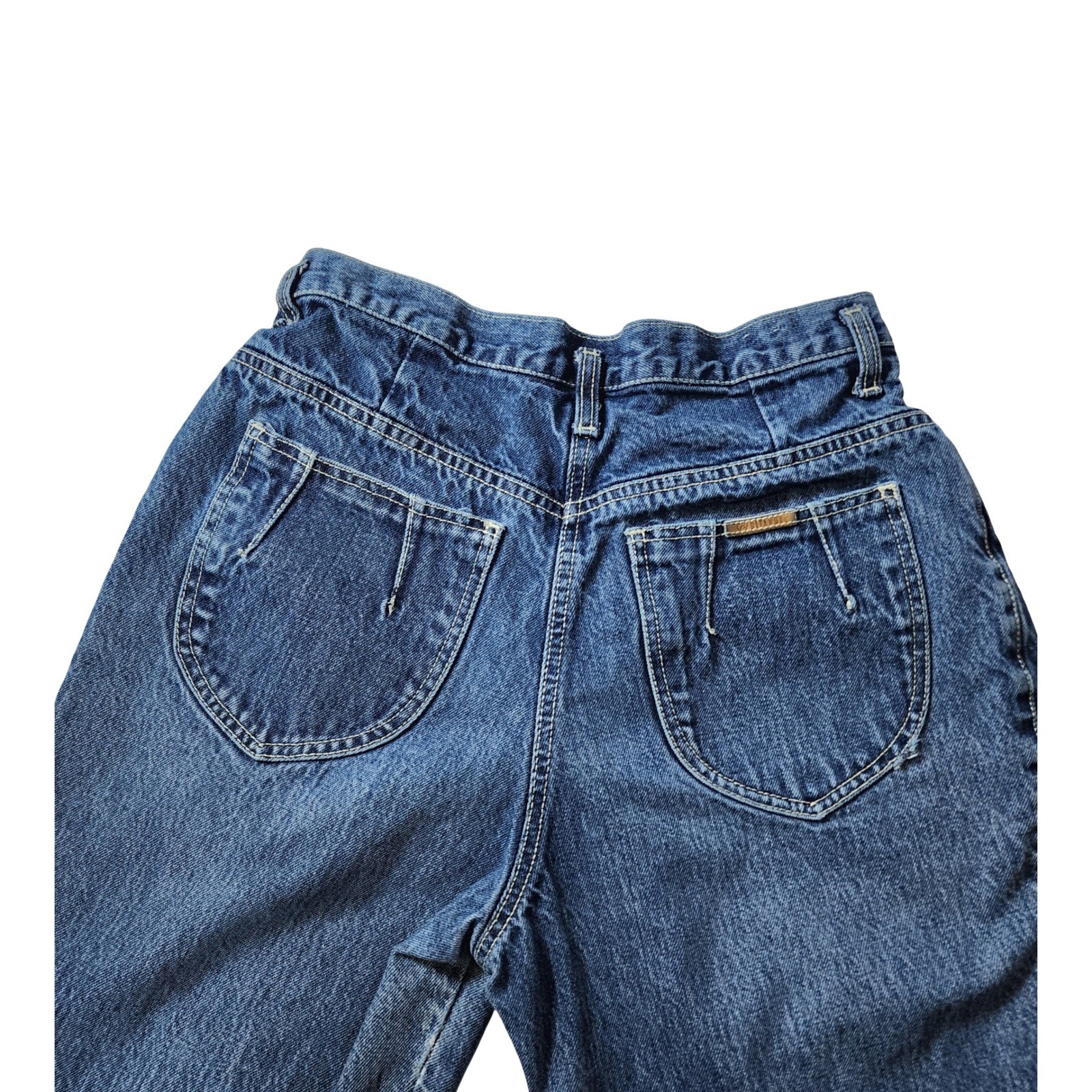 PS Gitano Vintage High Waisted Tapered Jeans Blue Denim 12 Short Cotton Brazil
