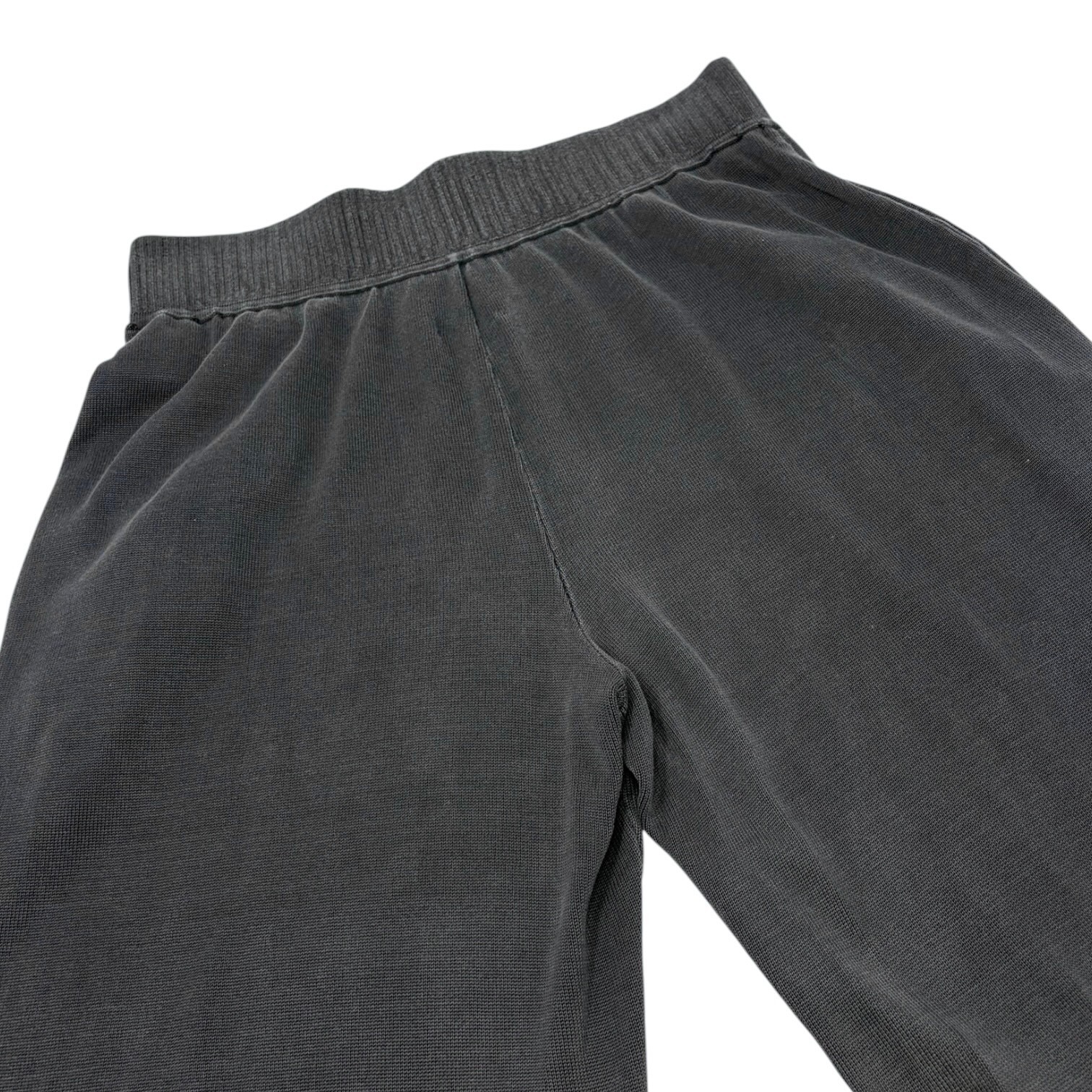 CHANEL Sport Vintage 03A CC Logo Wide Sweat Pants #42 Gray White Cotton 902069