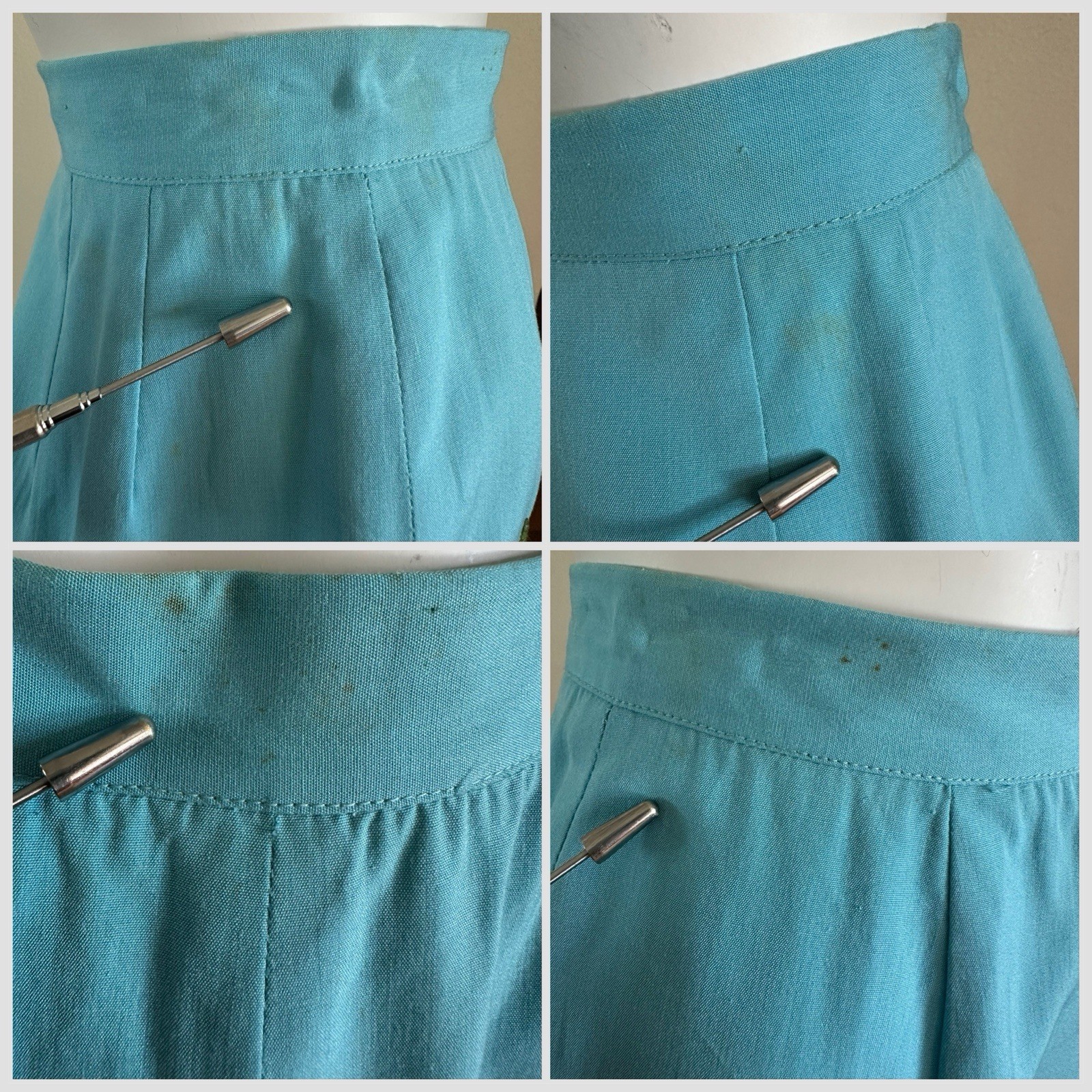 1940s Embroidered Daisy Floral Side Zip Shorts Helen Harper Rayon Resort VTG