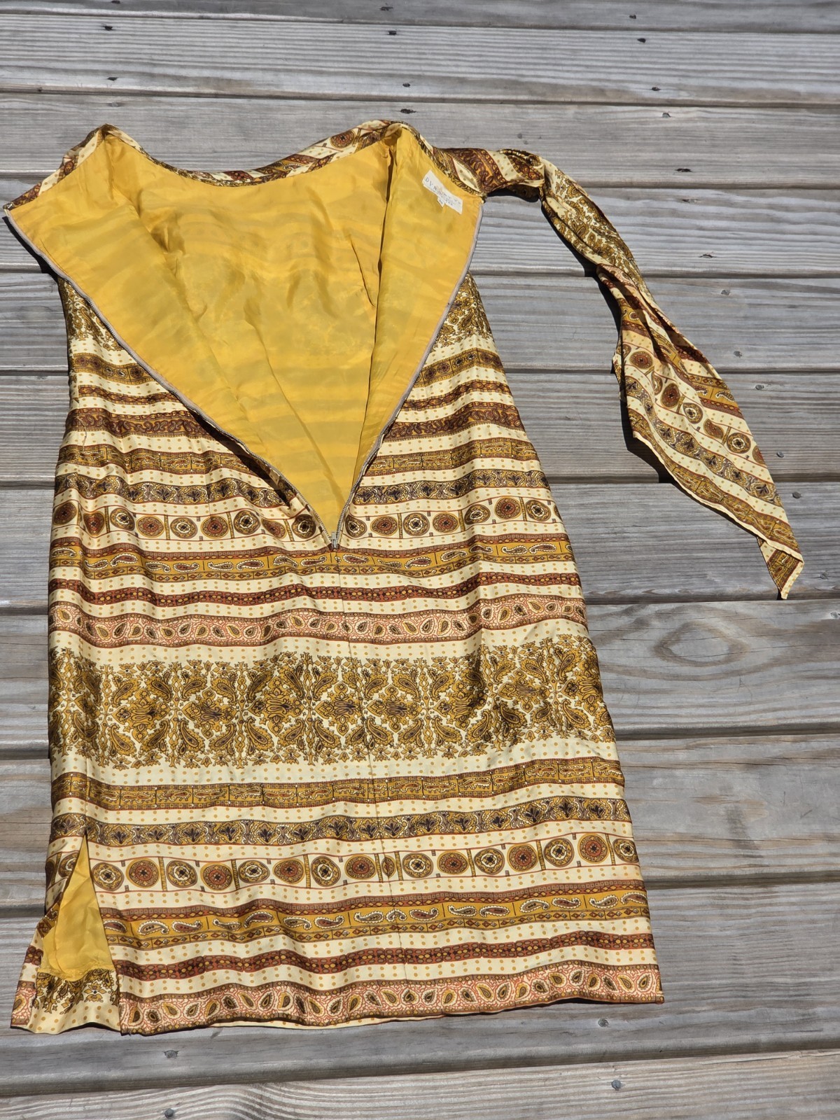Vintage Dynasty Hong Kong One Shoulder Paisley Maxi Dress Size 10 Boho 70s Style