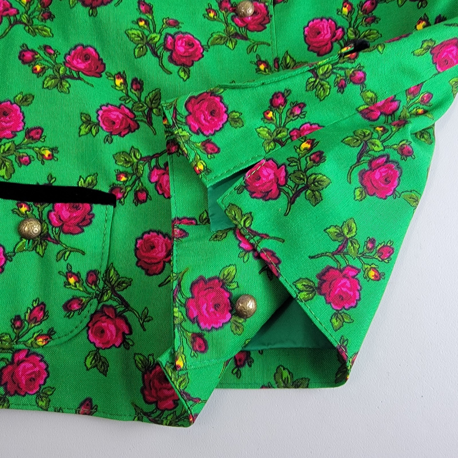 Vtg. Short Hammerer Erzeugnis Jacket Austria 38 (Fits Sz.4 or S) Green Floral