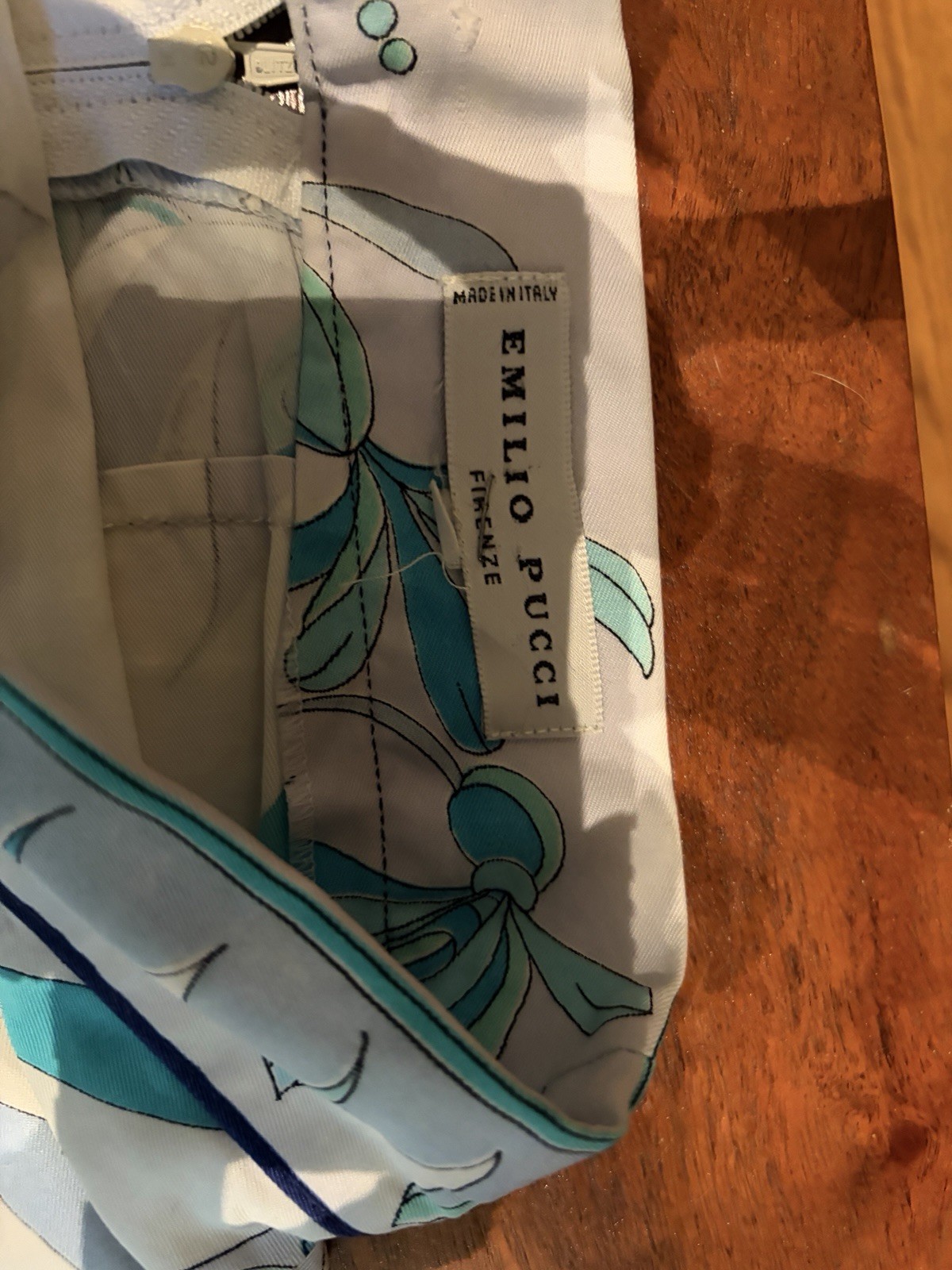 Emilio Pucci Porto Azzurro Skirt Blue White Print Italy Cotton Size 4 Vintage.