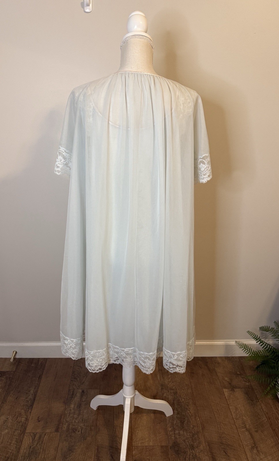 Vintage 60s Vanity Fair Chiffon Peignoir Set Powder Blue Sz S