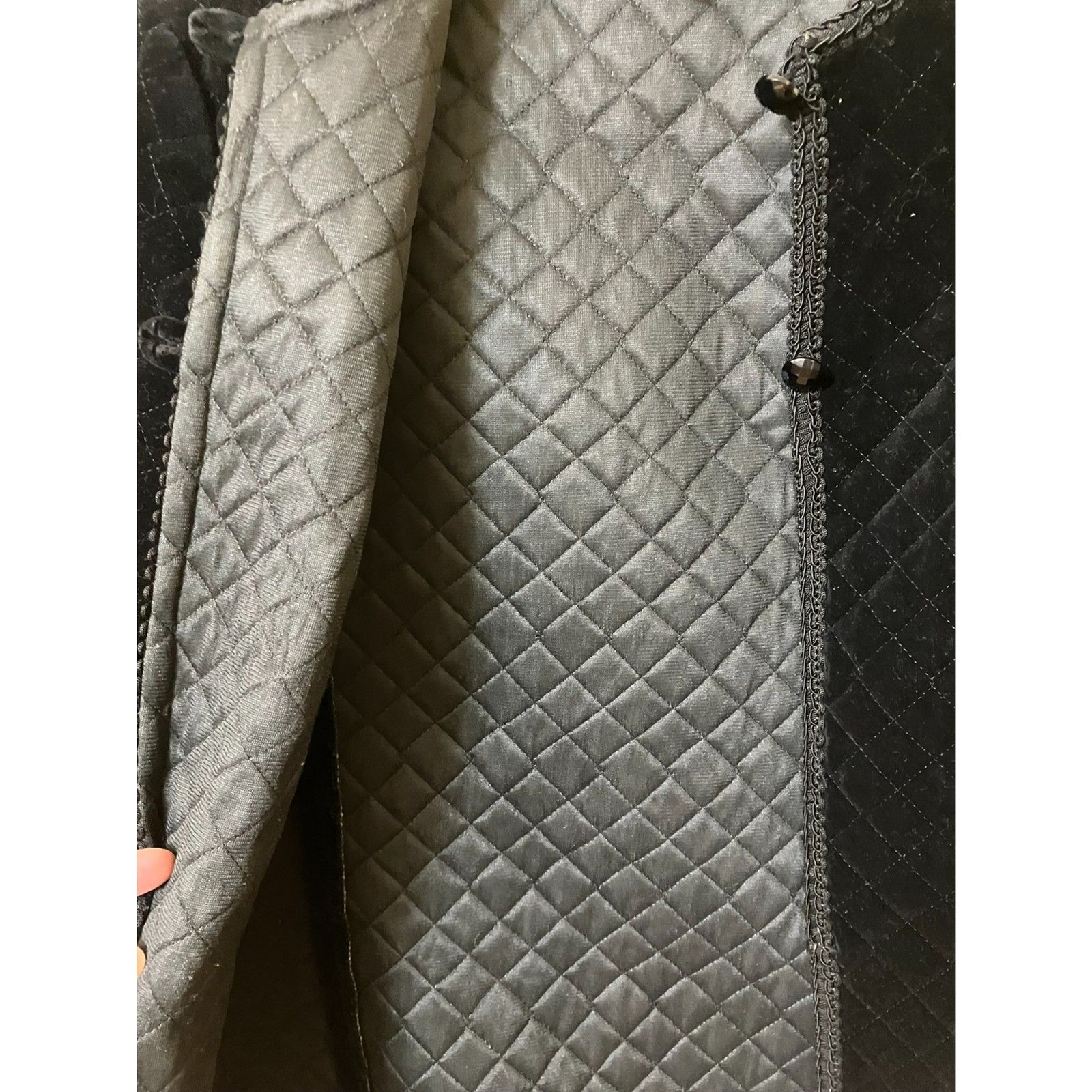 Vintage quilted black velvet jacket