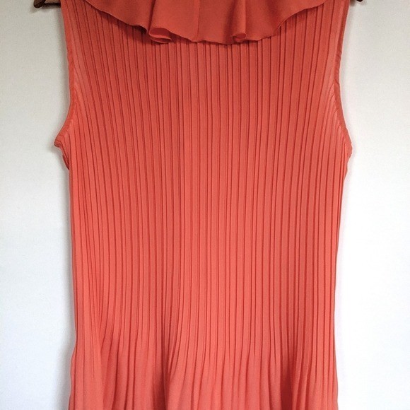 Studio 1940 Coral Pleated Ruffle Front V-Neck Sleeveless Blouse 18/20
