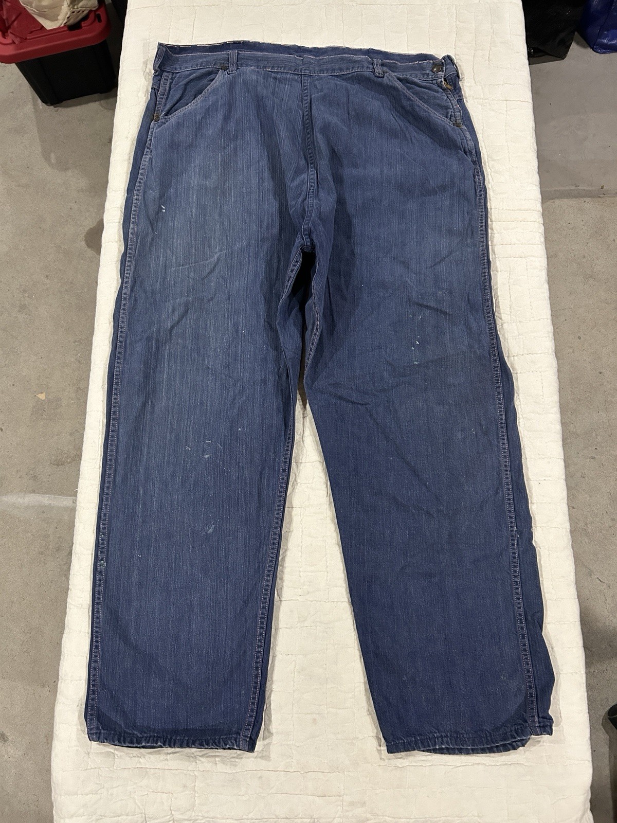 Vintage JC Penney Ranch Craft Side Zip Denim Carpenter Pants Vat Dyed Size 40×29