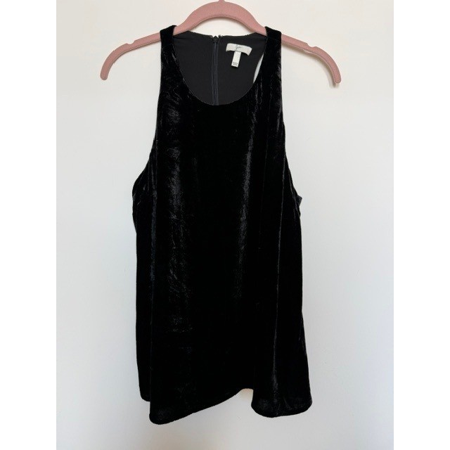 Joie Black Velvet Racerback Tank Top Blouse | Silk Blend | M/L | $198 Retail