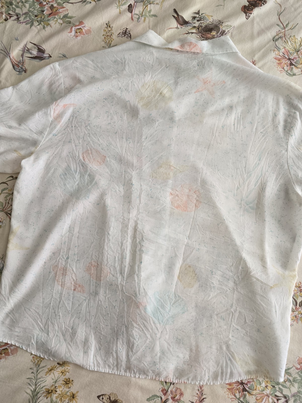 Vintage 80s 90s Seashell Button Up Blouse Womens Large XL Beach Nautical Mermaid