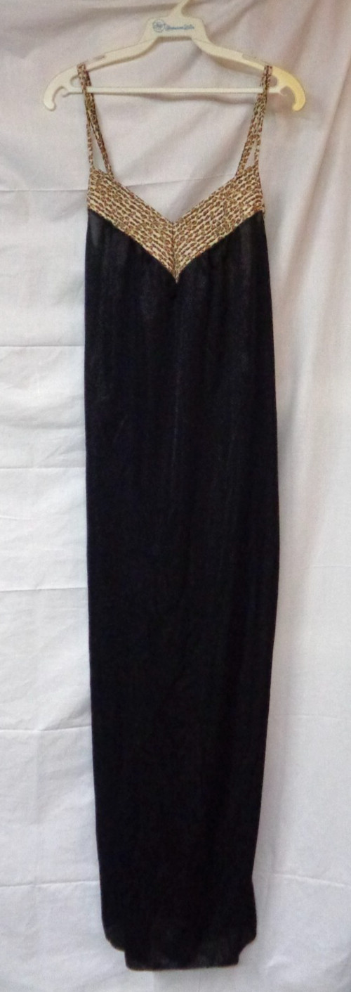 Vtg Women&rsquo;s UNDERCOVER WEAR Long Nightgown #94750 MAJESTIC Black / Size M