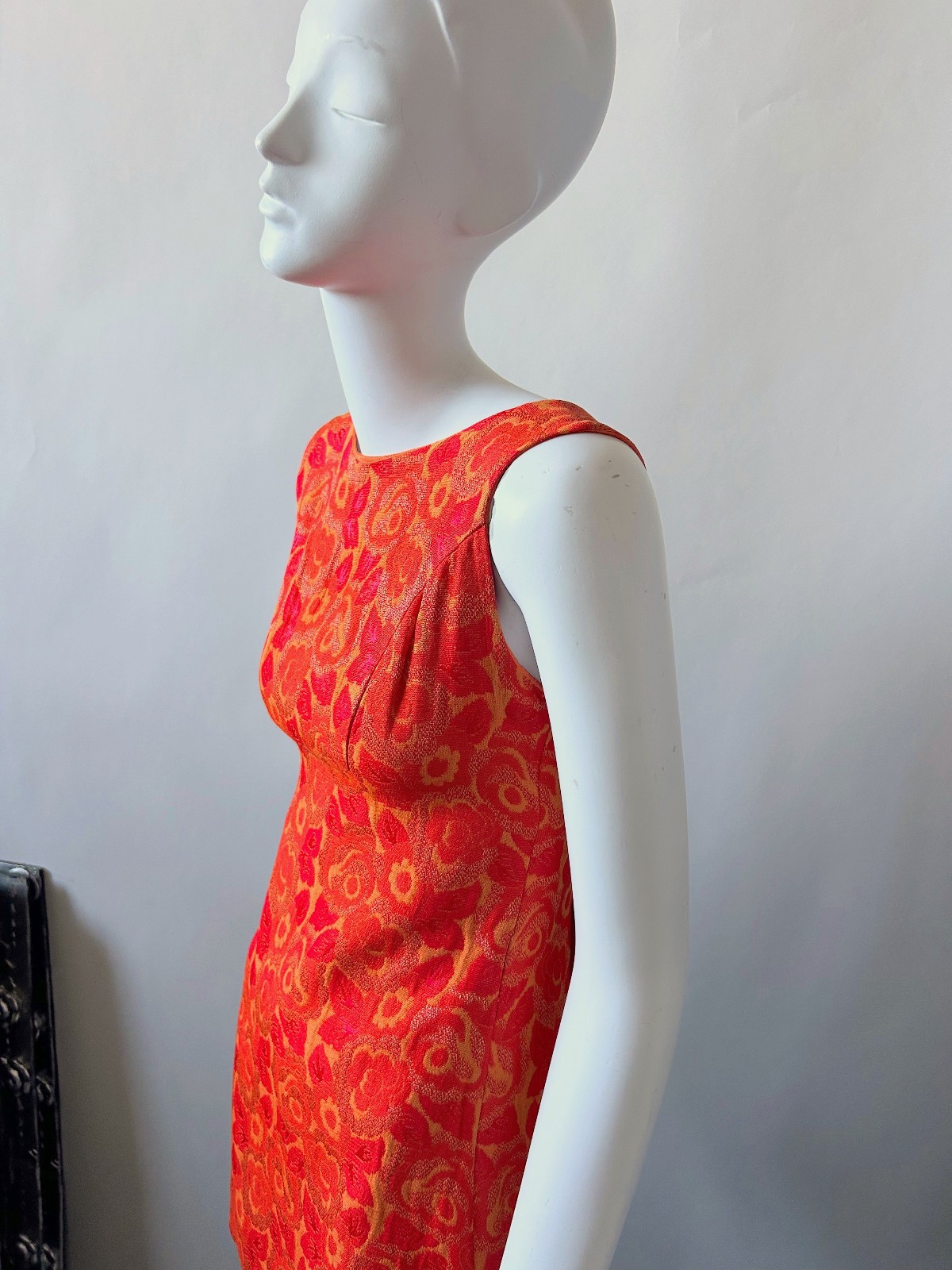 Vintage 1960s Mod Orange Micro Mini Dress Palm Royale 60s 70s sz XXS Teen Sz 14