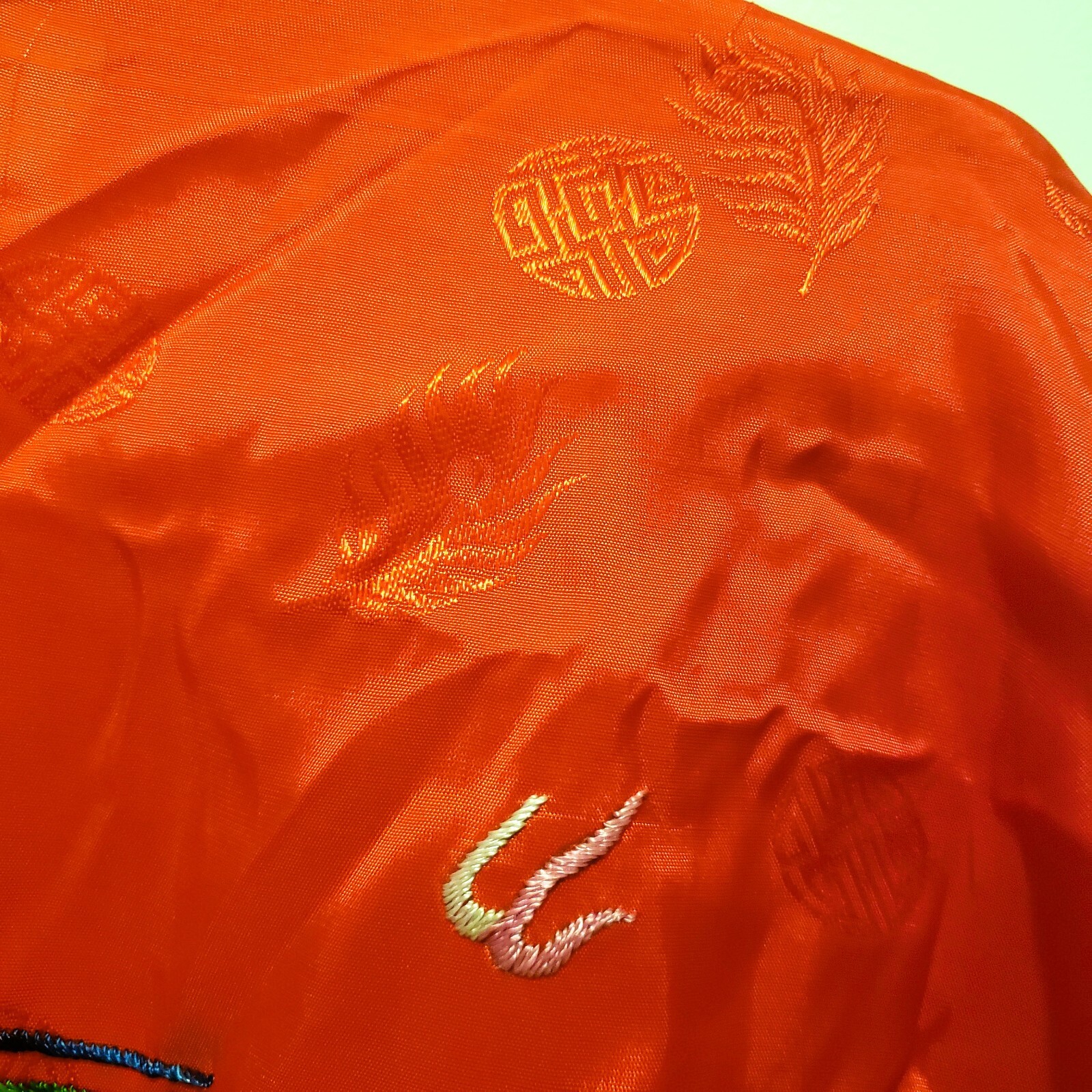 Golden Bee Red Robe Jacket Embroidered Golden Dragon Kimono Long Tie Large READ