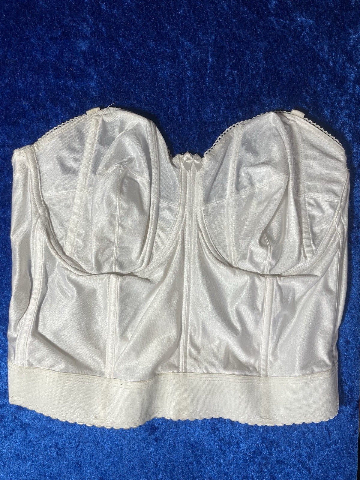 Vintage Goddess Bra 40dd White Longline Boned Corset Underwire Lingerie