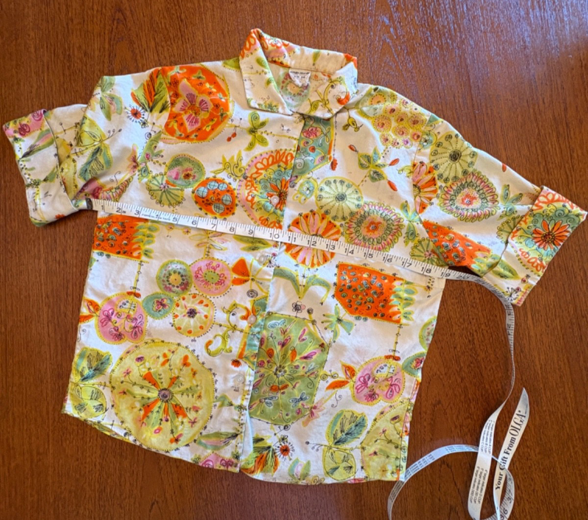 Vintage 50s 60s Cotton Novelty Print Blouse Top XS/S Mid Century Rockabilly