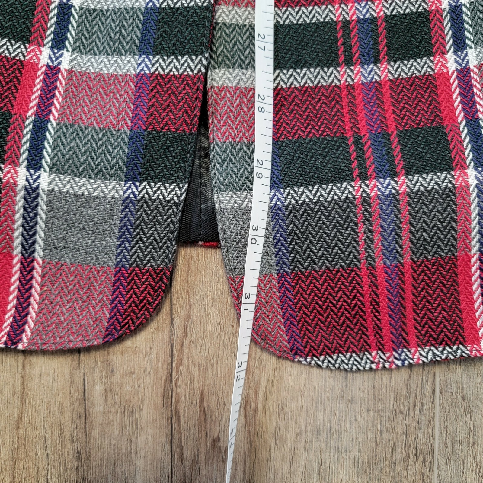 UNITS Vintage Blazer Jacket Red Plaid Size Medium Limited Edition 90s Unisex