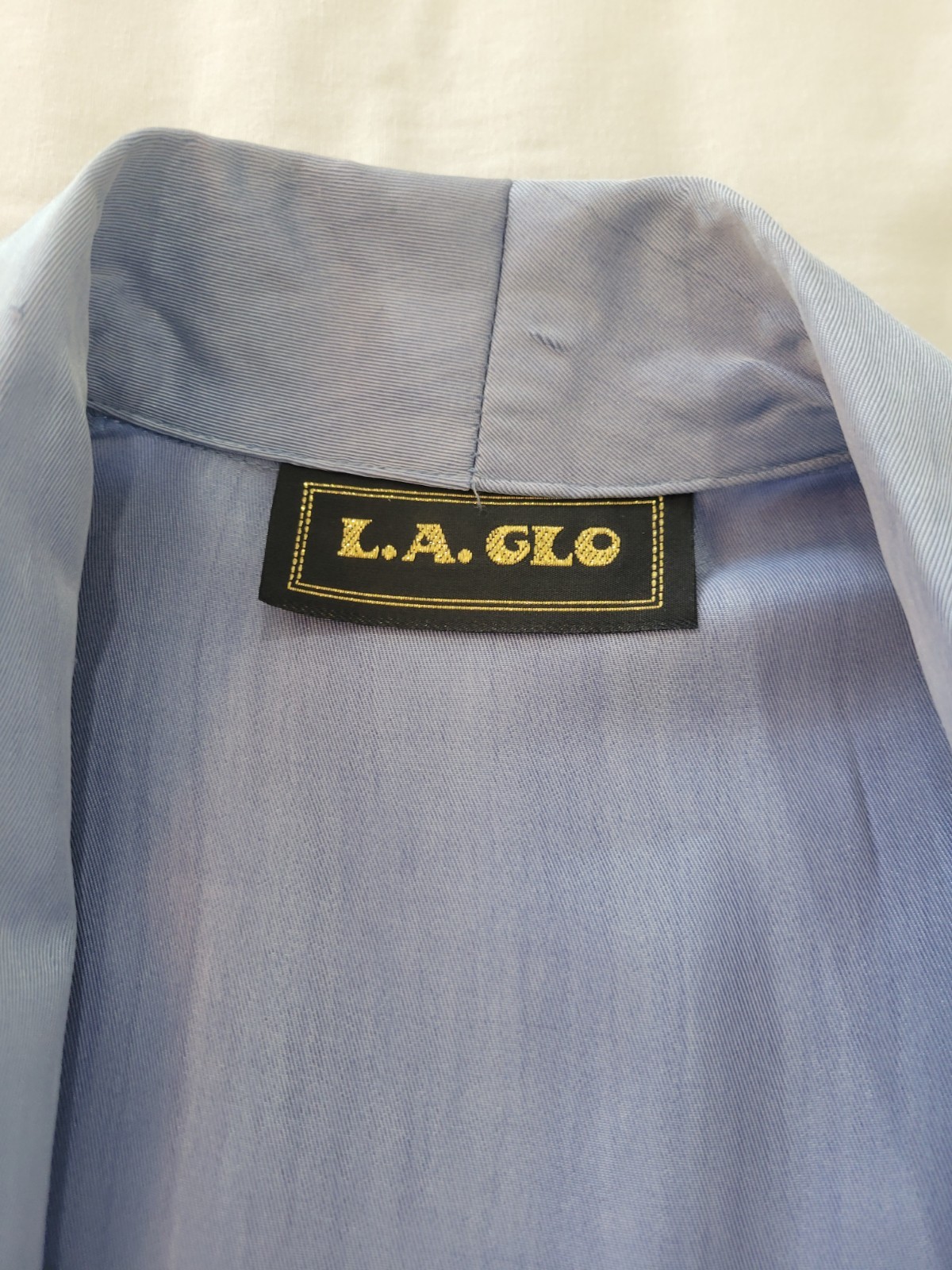 Vintage L.A. GLO Periwinkle Duster Jacket Womens L Studded Pleated Back 80s NWT