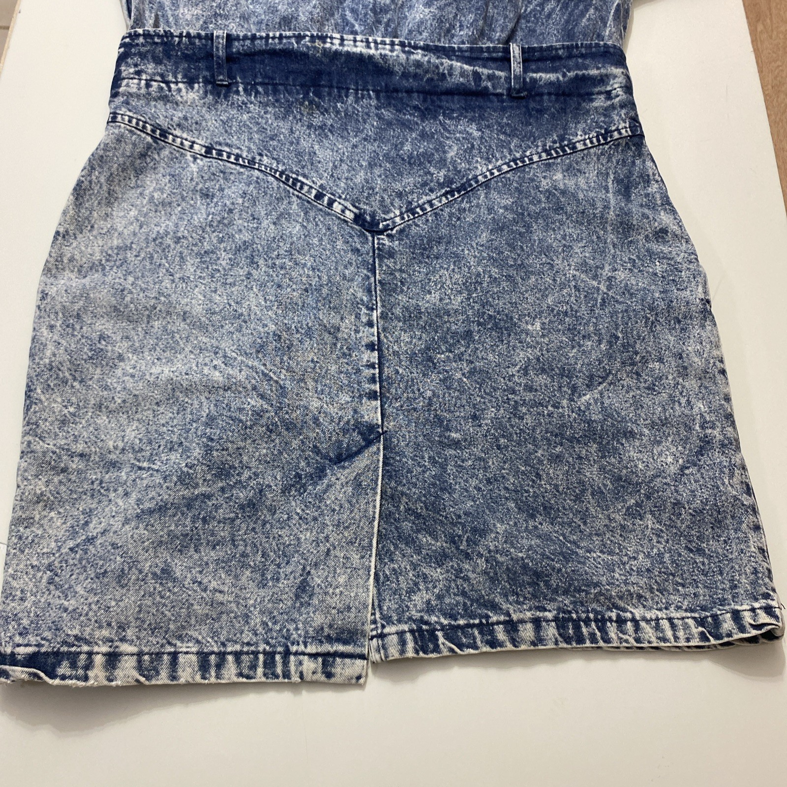 Vintage Landon West 1980s Blue Denim Shirt Dress 100% Cotton Size 7/8