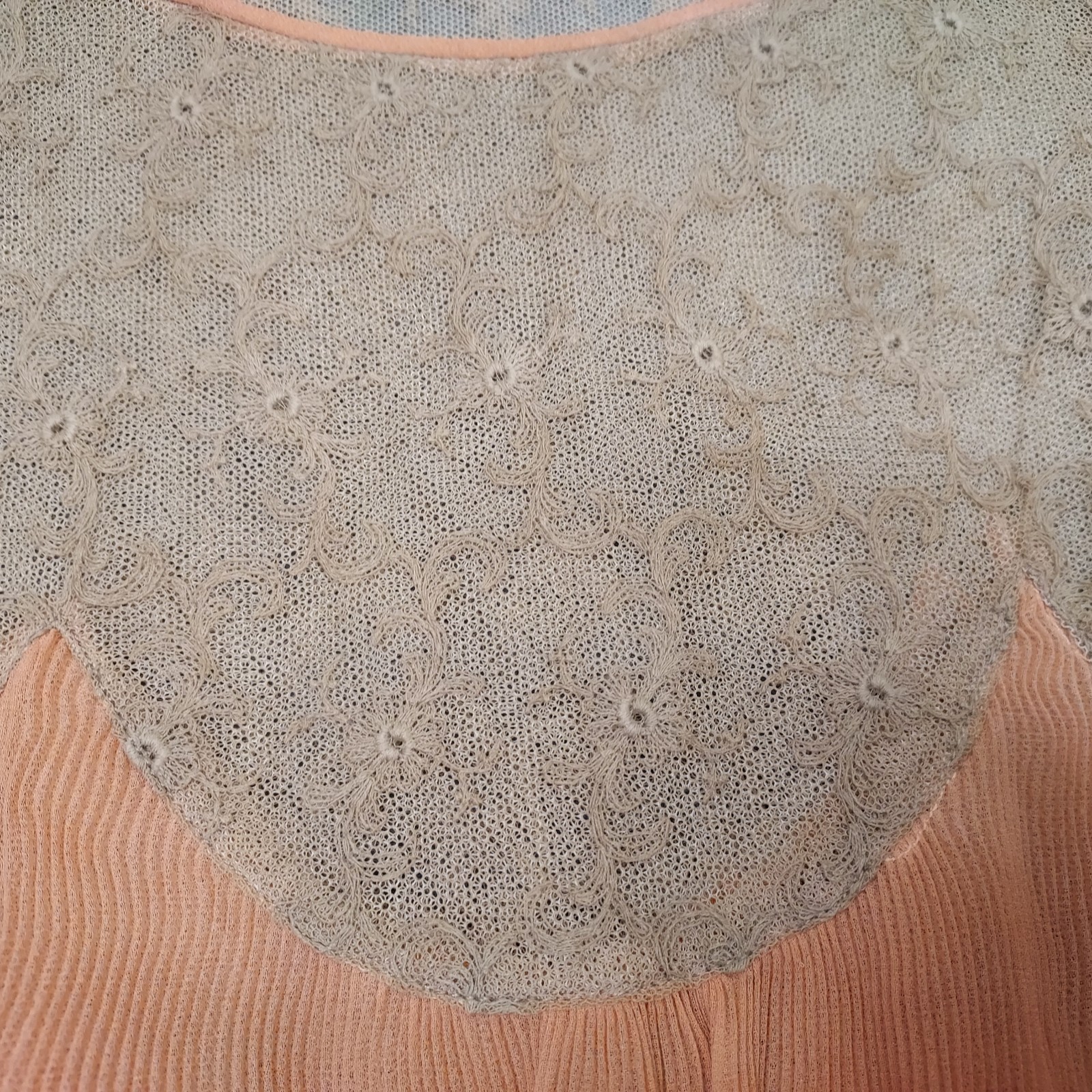 1910s Flapper Dress Lace Chiffon Authentic Peach Sash Titanic True Vintage