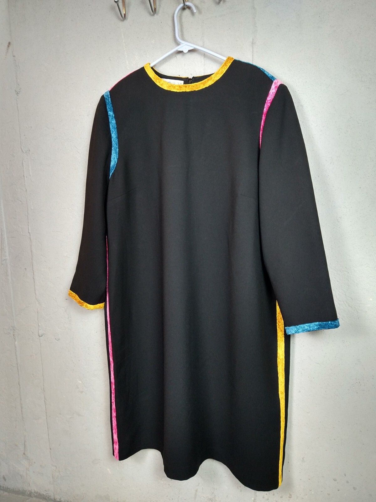 Anne Crimmins For Umi Long Sleeve Black Dress Size 24 Plus Size Multicolor