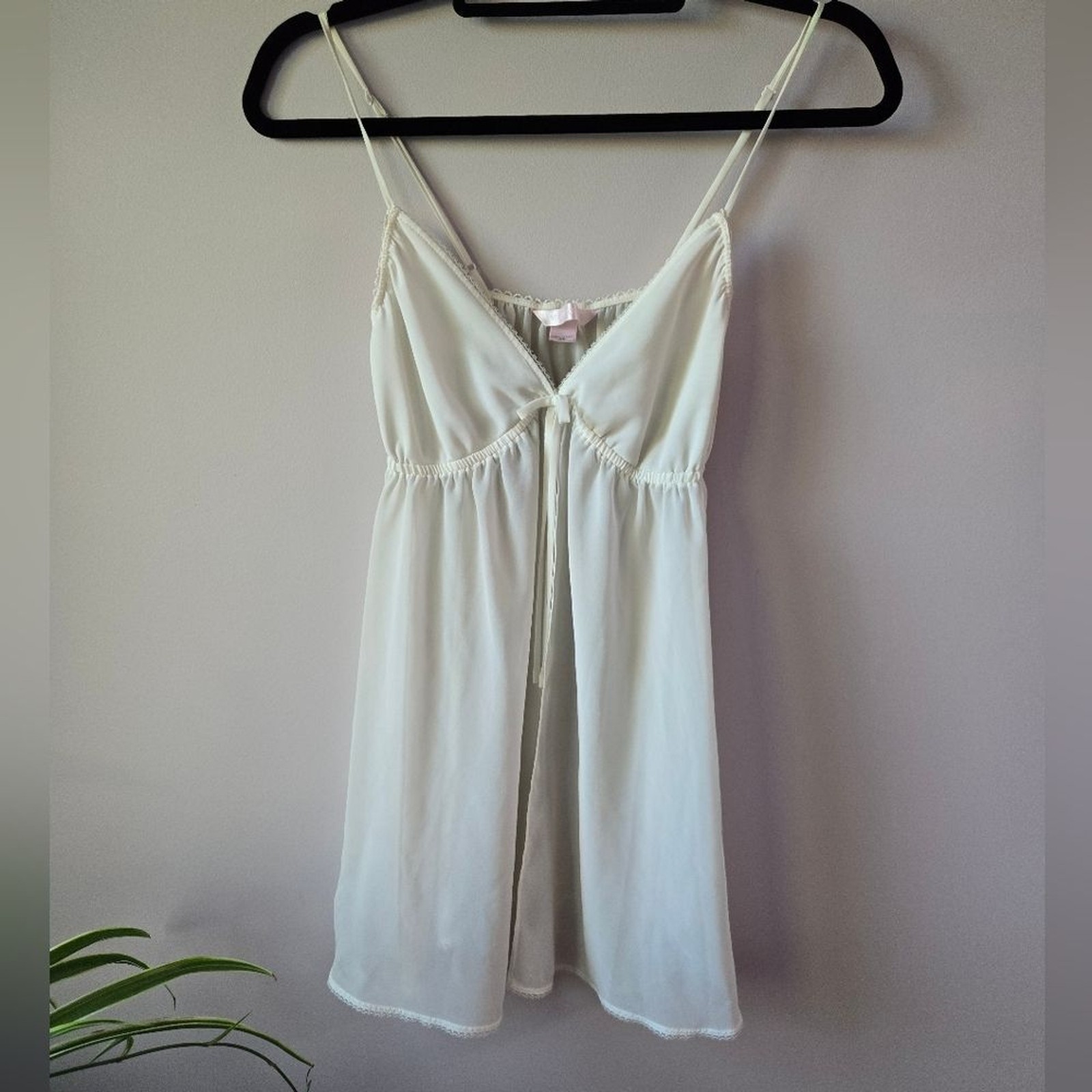 VTG Victoria’s Secret Pink Label Sheer White Babydoll Chemise Nightie – XS