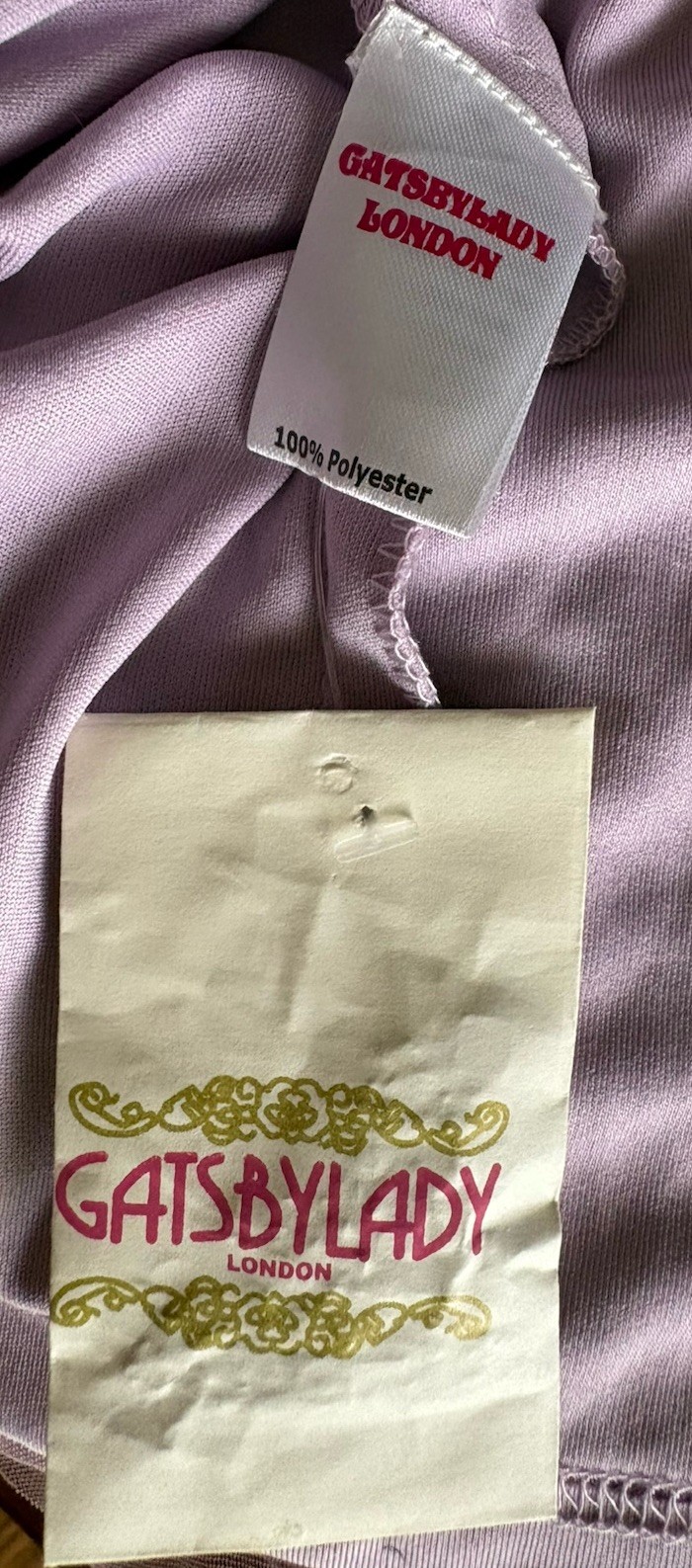 Gatsbylady London Lavender Lilac Flapper Dress Size 14