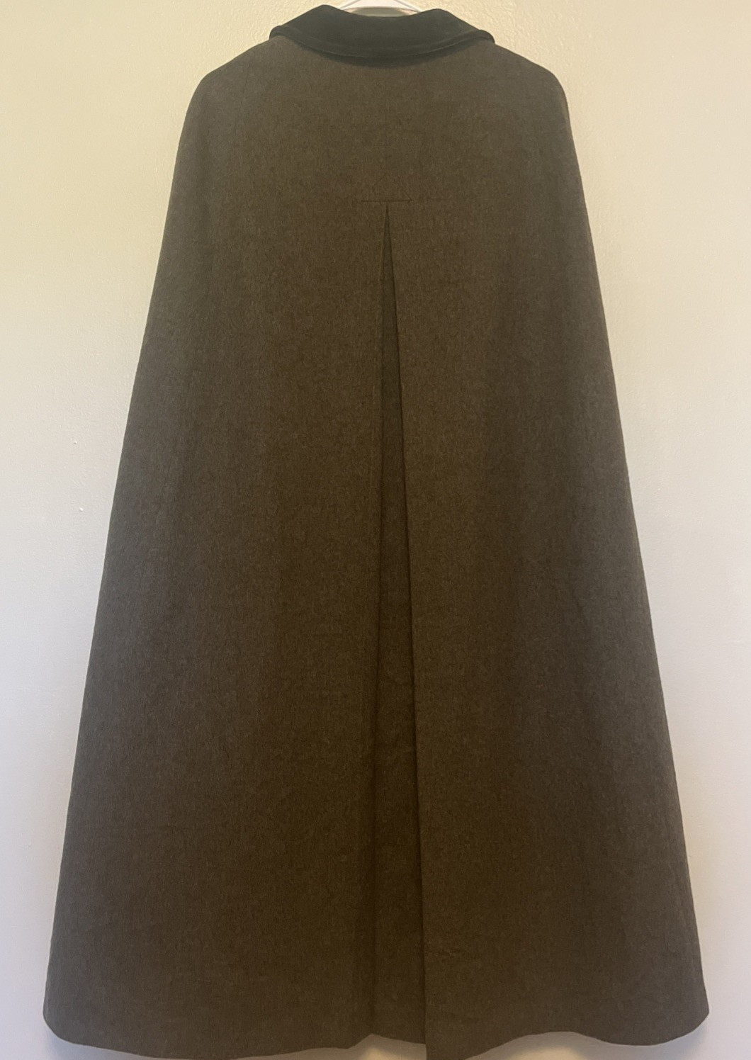 Tirol Baur Loden Austrian Wool Cape Coat Heather Green Floral Lining S/M 36 Euro