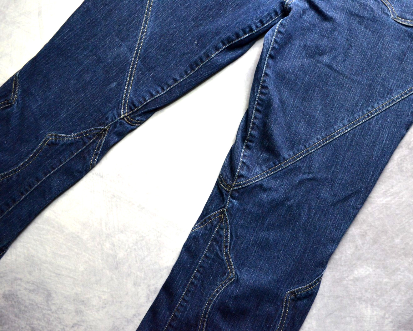 INSANE Bogdenoff LA Bell Bottom Flare Jeans Blue Size 32 Paneled Vintage Y2K
