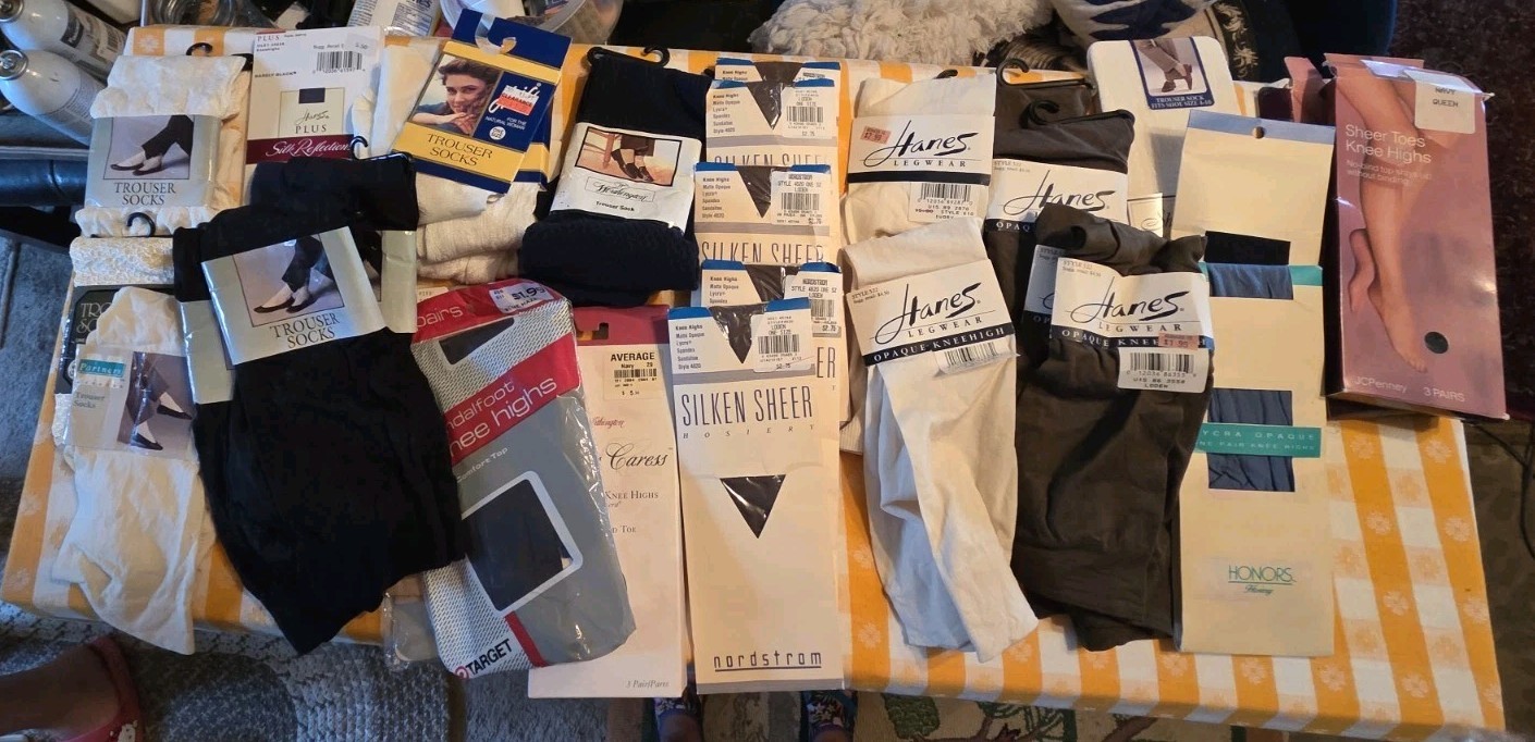 Vintage 41 Pairs NEW Knee Highs Trouser Socks Various Colors And Brands
