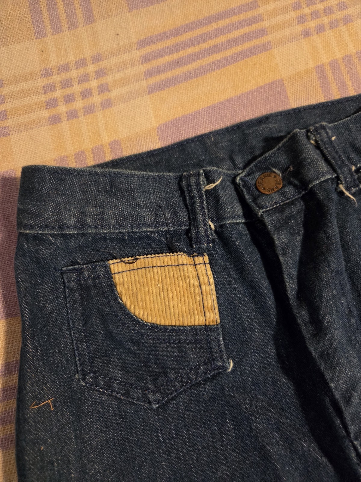 Vintage 70s Patchwork Denim Jeans Pants Flare Jeanie Laura Accessories 7 / 8